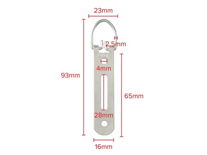 Heavy Duty Picture Hanger with slot 93mm Nickel Plated pack of 20